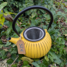 Théière jaune en fonte