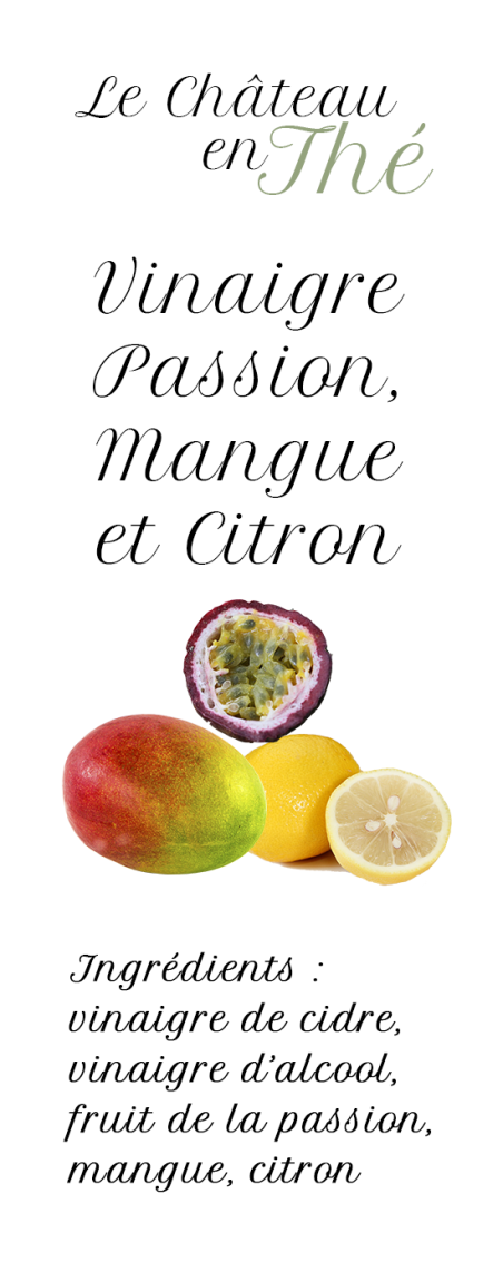 Vinagre de limón, mango y maracuyá