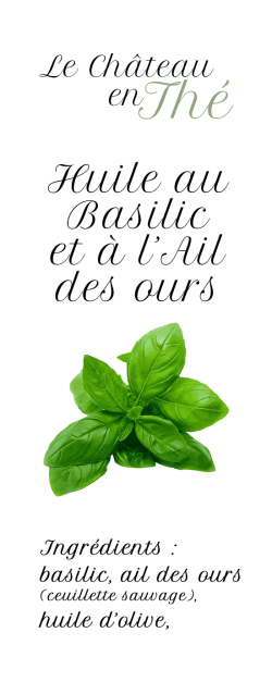 Olive oil with basil and bears garlic